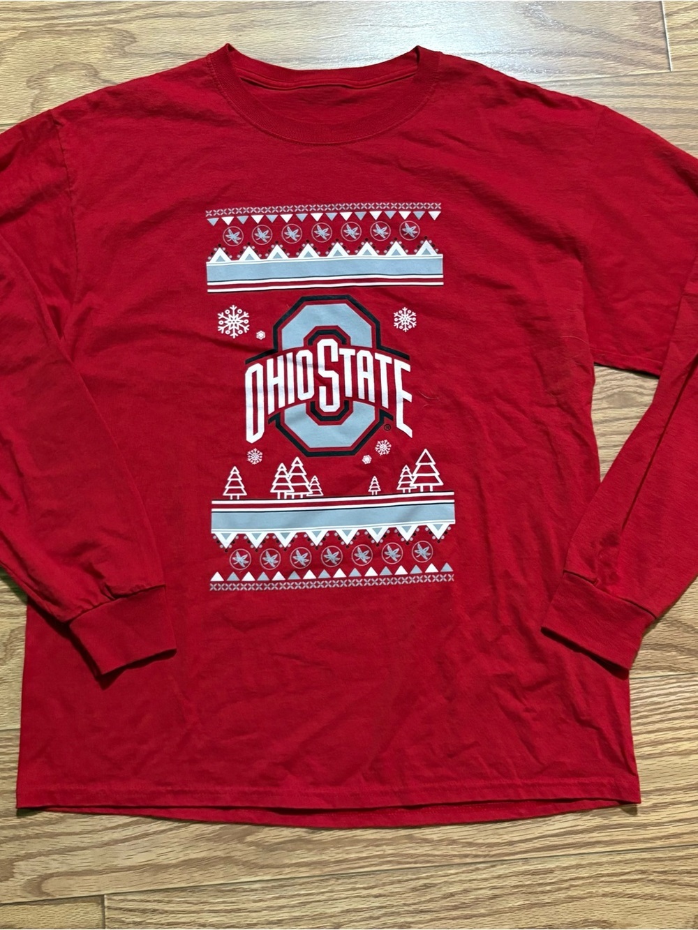 NCAA OSU Ohio State Buckeyes Christmas Holiday Festive Shirt Size XL